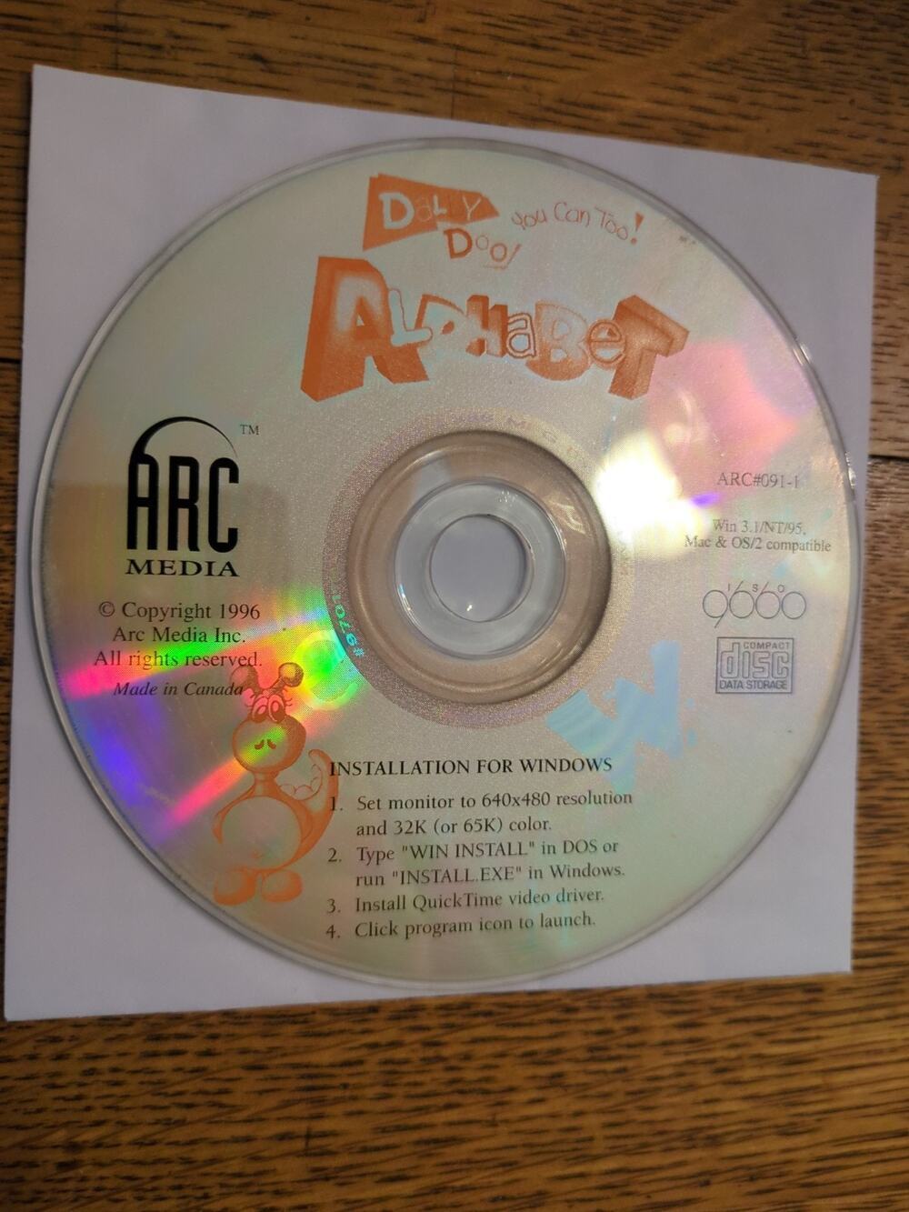 dally doo you can to alphabet CD-ROM disc only